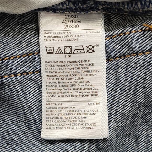 GAP Denim Jeans Womens 29X30 Blue Slim Straight Vintage Deep Blue Sea Mid Rise - Picture 5 of 11